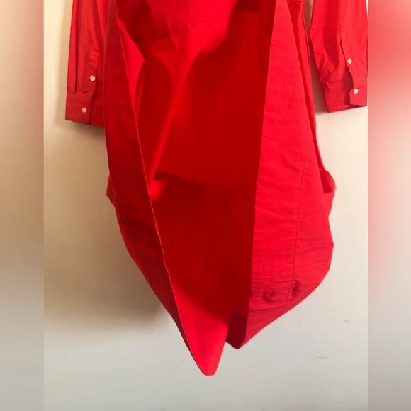 J.Crew Poplin Bright Cerise Cotton Tie Waist Dress size 00 - Picture 13 of 13